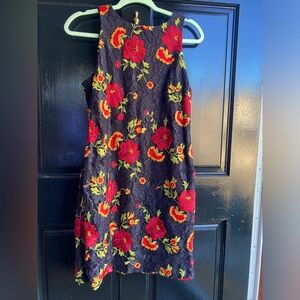 Nicole Miller black lace floral dress